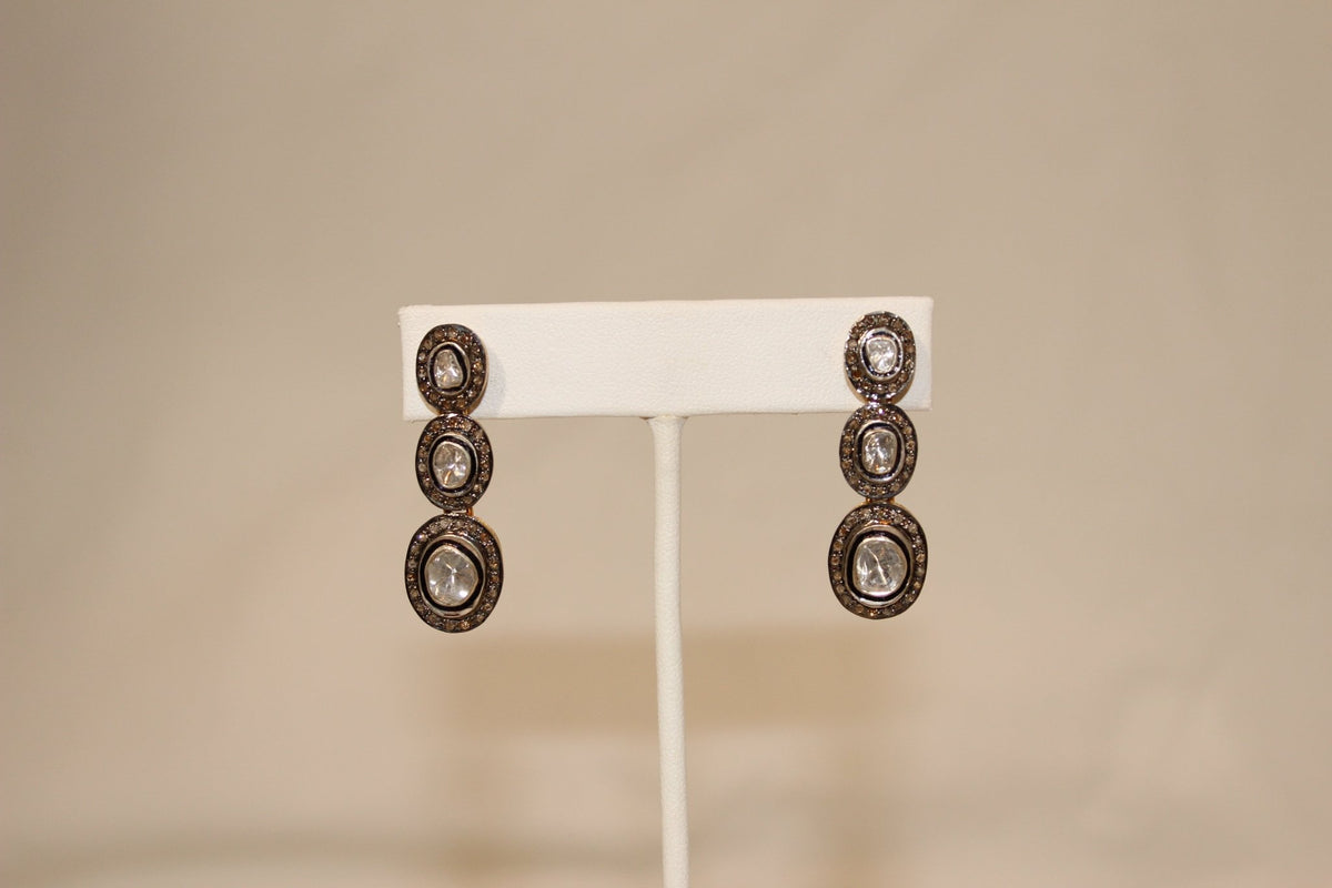 3 Step Earrings - thegreatputonmv3 Step Earrings3 Step Earrings3 Step EarringsEarringsGristhegreatputonmvE118Rose cut and pave diamond 3 step earrings Sourced from India59908487