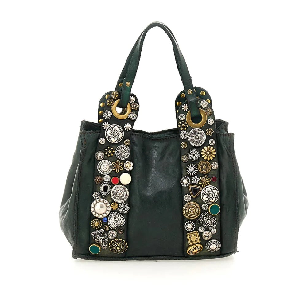 Bella di Notte Handbag - thegreatputonmvBella di Notte HandbagBella di Notte HandbagBella di Notte HandbagCAMPOMAGGIthegreatputonmvC033700ND_X0045_C2505Bella di Notte HandbagGreen Bottle