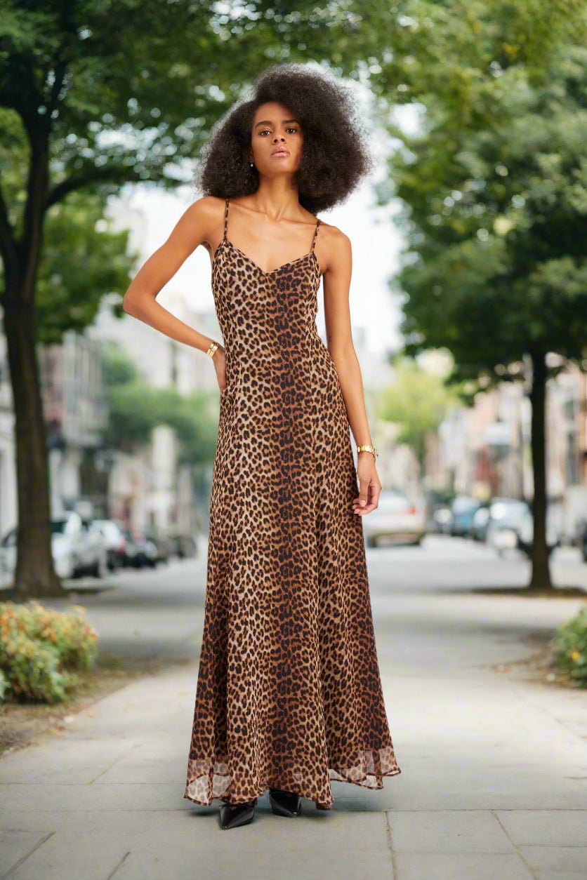 bias maxi dress Tropical Bias Cut Multicolor Satin Maxi Dress Birds of Paradise / 4