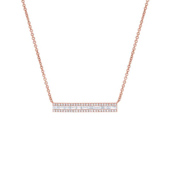 Diamond & Rose Gold Baguette Bar Necklace - thegreatputonmvDiamond & Rose Gold Baguette Bar NecklaceDiamond & Rose Gold Baguette Bar NecklaceDiamond & Rose Gold Baguette Bar NecklaceNecklaceShy CreationthegreatputonmvDiamond & Rose Gold Baguette Bar Necklace58169479