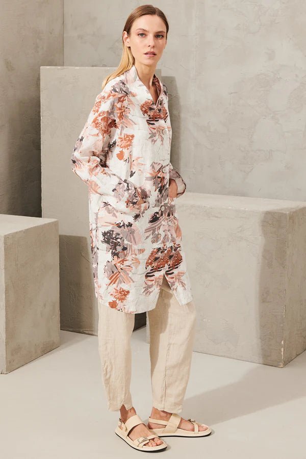 Floral Print Linen Duster Coat - thegreatputonmvFloral Print Linen Duster CoatFloral Print Linen Duster CoatFloral Print Linen Duster CoatWOMEN'S JACKETSTransitthegreatputonmvCFDTRWR270Floral Print Linen Duster Coat101 IVORY