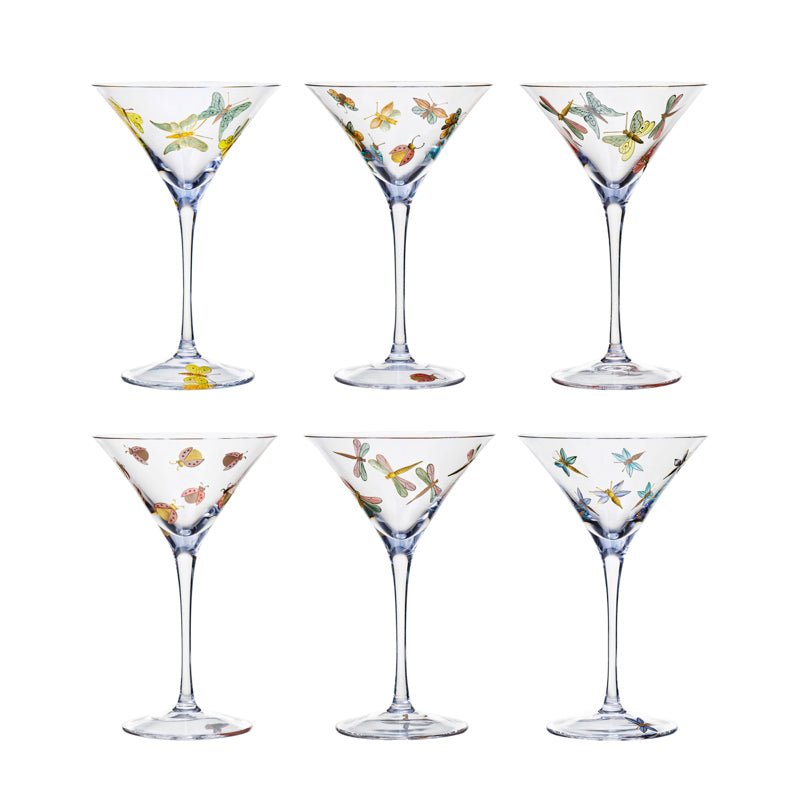 Fly Fusion Collection Set 6 Cocktail Glass painted - thegreatputonmvFly Fusion Collection Set 6 Cocktail Glass paintedFly Fusion Collection Set 6 Cocktail Glass paintedFly Fusion Collection Set 6 Cocktail Glass paintedGlassArtelthegreatputonmvG - 901 - BUG - 6 - PANaturally appropriate for casual al fresco dining, our FLY FUSION collection consists of six different insect - themed motifs that are available either individually or in sets of six. Absolutely essential for serving classic Martinis,