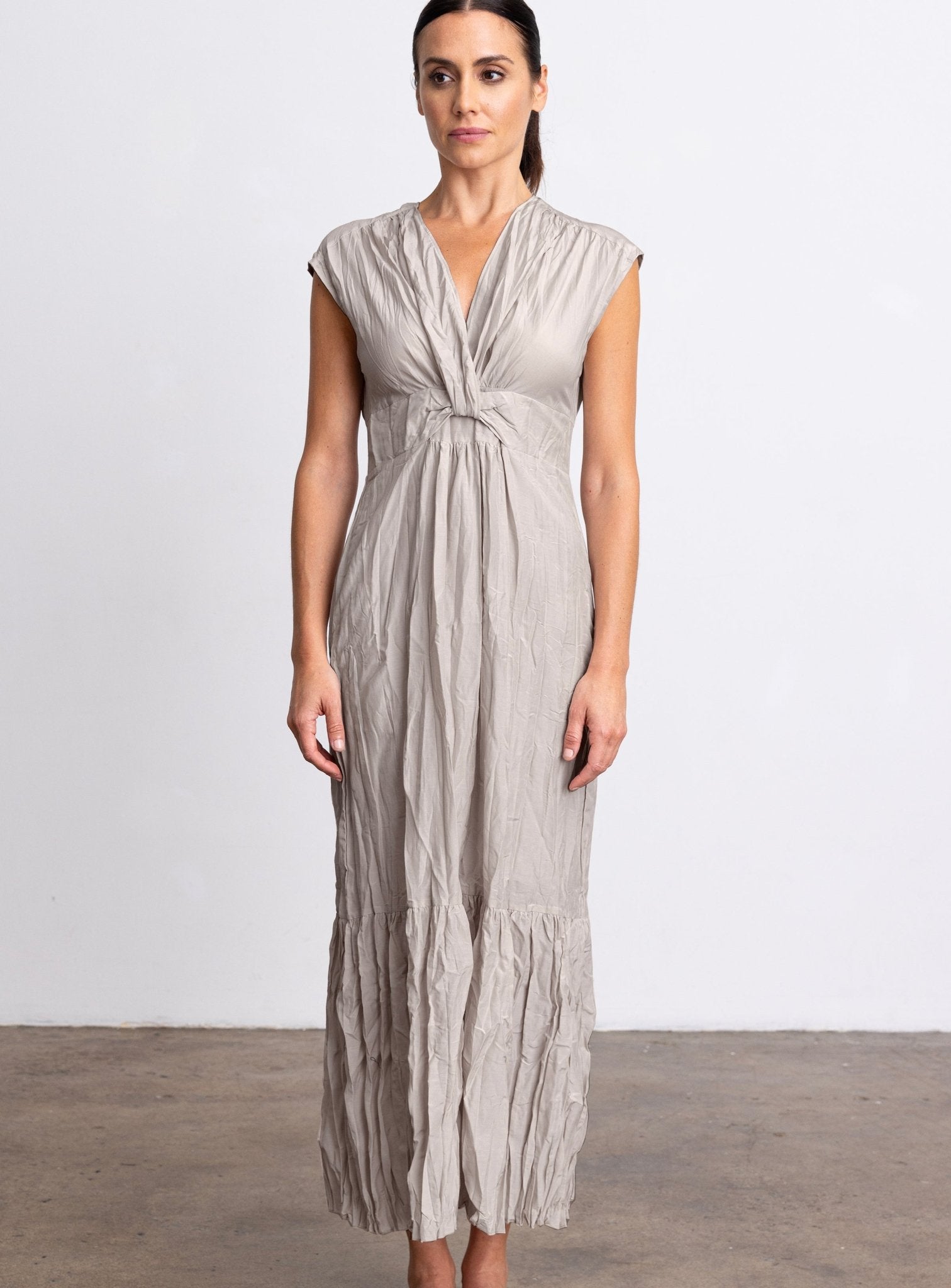 modern twist dress Pate Twist Front Maxi Dress Slate Blue / S