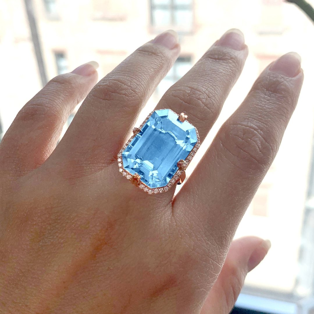 'Gossip' 14 x 20mm Blue Topaz Emerald Cut Ring 18K Yellow Gold with diamonds Approx Weight BT - 22.88cts Dia - .41cts. - thegreatputonmv'Gossip' 14 x 20mm Blue Topaz Emerald Cut Ring 18K Yellow Gold with diamonds Approx Weight BT - 22.88cts Dia - .41cts.'Gossip' 14 x 20mm Blue Topaz Emerald Cut Ring 18K Yellow Gold with diamonds Approx Weight BT - 22.88cts Dia - .41cts.'Gossip' 14 x 20mm Blue Topaz Emerald Cut Ring 18K Yellow Gold with diamonds Approx Weight BT - 22.88cts Dia - .41cts.RingsGoshw