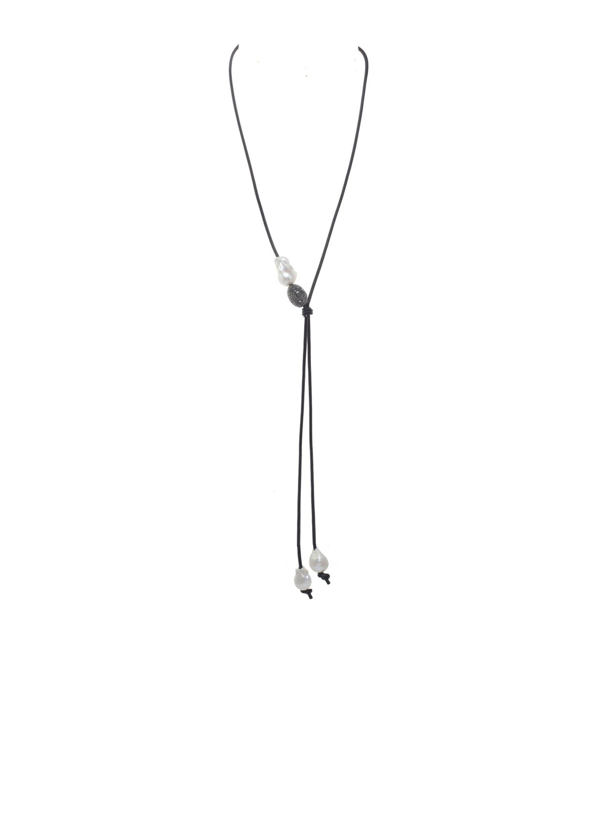 LEATHER & BAROQUE PEARL LARIAT, OPTIONS, LLAR - thegreatputonmvLEATHER & BAROQUE PEARL LARIAT, OPTIONS, LLARLEATHER & BAROQUE PEARL LARIAT, OPTIONS, LLARLEATHER & BAROQUE PEARL LARIAT, OPTIONS, LLARNecklaceMargo MorrisonthegreatputonmvLEATHER & BAROQUE PEARL LARIAT, OPTIONS, LLARBlack Leather - White Pearl56530823