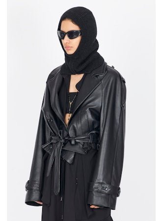 Leather Belted Jacket - thegreatputonmvLeather Belted JacketLeather Belted JacketLeather Belted JacketISABEL BENENATOthegreatputonmvDL03F25Leather Belted JacketSBlack