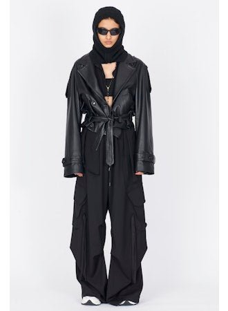 Leather Belted Jacket - thegreatputonmvLeather Belted JacketLeather Belted JacketLeather Belted JacketISABEL BENENATOthegreatputonmvDL03F25Leather Belted JacketSBlack