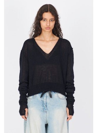 Mohair and Ilk Boxy V - neck Sweater - thegreatputonmvMohair and Ilk Boxy V - neck SweaterMohair and Ilk Boxy V - neck SweaterMohair and Ilk Boxy V - neck SweaterISABEL BENENATOthegreatputonmvDK923F25Mohair and Ilk Boxy V - neck SweaterSBlack