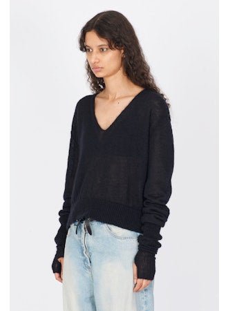 Mohair and Ilk Boxy V - neck Sweater - thegreatputonmvMohair and Ilk Boxy V - neck SweaterMohair and Ilk Boxy V - neck SweaterMohair and Ilk Boxy V - neck SweaterISABEL BENENATOthegreatputonmvDK923F25Mohair and Ilk Boxy V - neck SweaterSBlack