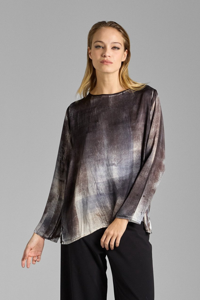 MURALES EFFECT STRETCH SILK LONG SLEEVES BLOUSE - thegreatputonmvMURALES EFFECT STRETCH SILK LONG SLEEVES BLOUSEMURALES EFFECT STRETCH SILK LONG SLEEVES BLOUSEMURALES EFFECT STRETCH SILK LONG SLEEVES BLOUSEblouseAVANT TOIthegreatputonmv225WD2230SSTV - X - 1MURALES EFFECT STRETCH SILK LONG SLEEVES BLOUSESCARRUBA V00202