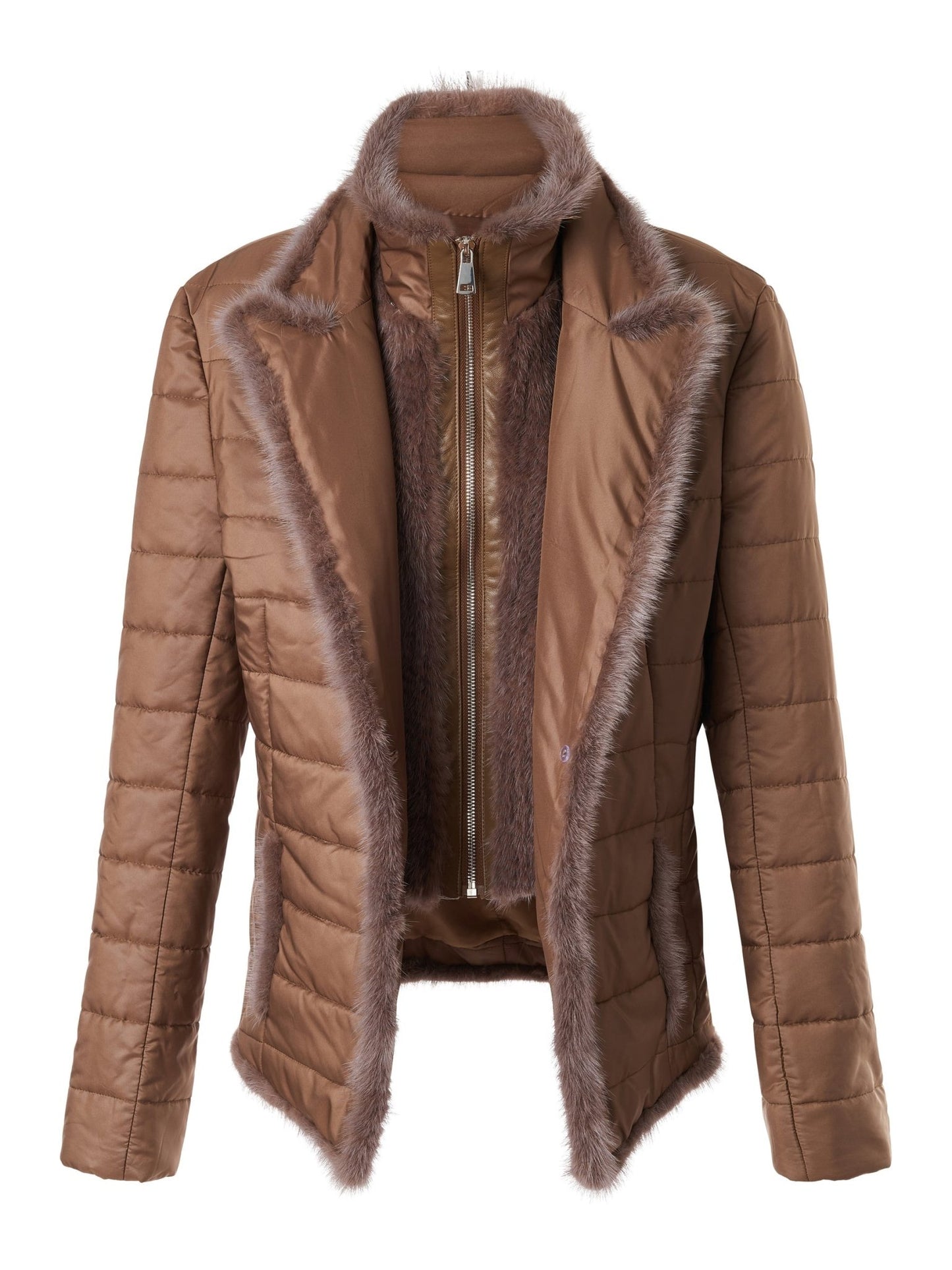 Nylon Jacket with Detachable Mink Bodice Mocca - thegreatputonmvNylon Jacket with Detachable Mink Bodice MoccaNylon Jacket with Detachable Mink Bodice MoccaNylon Jacket with Detachable Mink Bodice MoccaJacketDIOMIthegreatputonmvJN1055MNylon Jacket with Detachable Mink Bodice MoccaSMOCCA