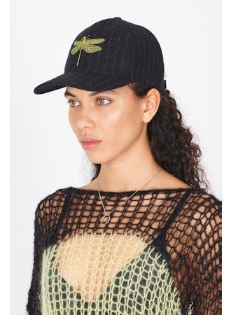 Pinstripe Wool Embroidered Baseball Cap - thegreatputonmvPinstripe Wool Embroidered Baseball CapPinstripe Wool Embroidered Baseball CapPinstripe Wool Embroidered Baseball CapISABEL BENENATOthegreatputonmvDA01RF25Pinstripe Wool Embroidered Baseball CapSBlack