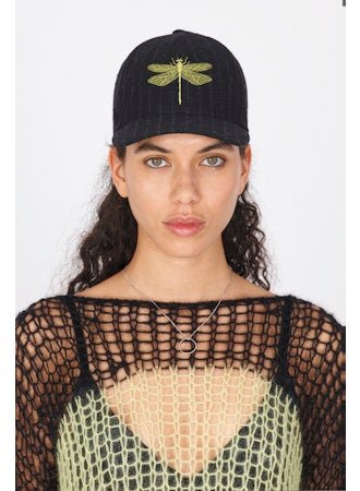 Pinstripe Wool Embroidered Baseball Cap - thegreatputonmvPinstripe Wool Embroidered Baseball CapPinstripe Wool Embroidered Baseball CapPinstripe Wool Embroidered Baseball CapISABEL BENENATOthegreatputonmvDA01RF25Pinstripe Wool Embroidered Baseball CapSBlack