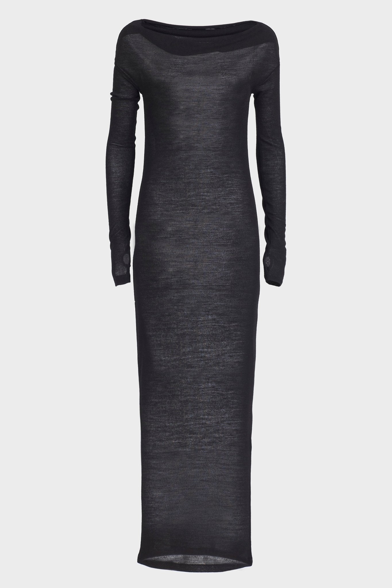 Wool Jersey Long Dress Boat Neck Wool Jersey Long Dress Boat Neck