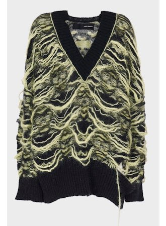 Reversible Multicolored Jacquard V - neck Sweater - thegreatputonmvReversible Multicolored Jacquard V - neck SweaterReversible Multicolored Jacquard V - neck SweaterReversible Multicolored Jacquard V - neck SweaterISABEL BENENATOthegreatputonmvDK83F25Reversible Multicolored Jacquard V - neck SweaterSBlack/Lime 0132