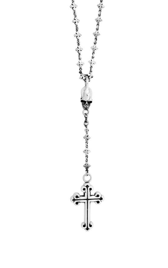 Rosary W/ Cross Chain, Skull and Small Traditional Cross - thegreatputonmvRosary W/ Cross Chain, Skull and Small Traditional CrossRosary W/ Cross Chain, Skull and Small Traditional CrossRosary W/ Cross Chain, Skull and Small Traditional CrossNecklaceKing BabythegreatputonmvK56 - 5033.925 sterling silver 24'' long .925 sterling silver curb link chain, 5'' drop Cross measure Height: 1'' Width: 1 3/4'' Depth: 1/18'' Handmade In USA54841479