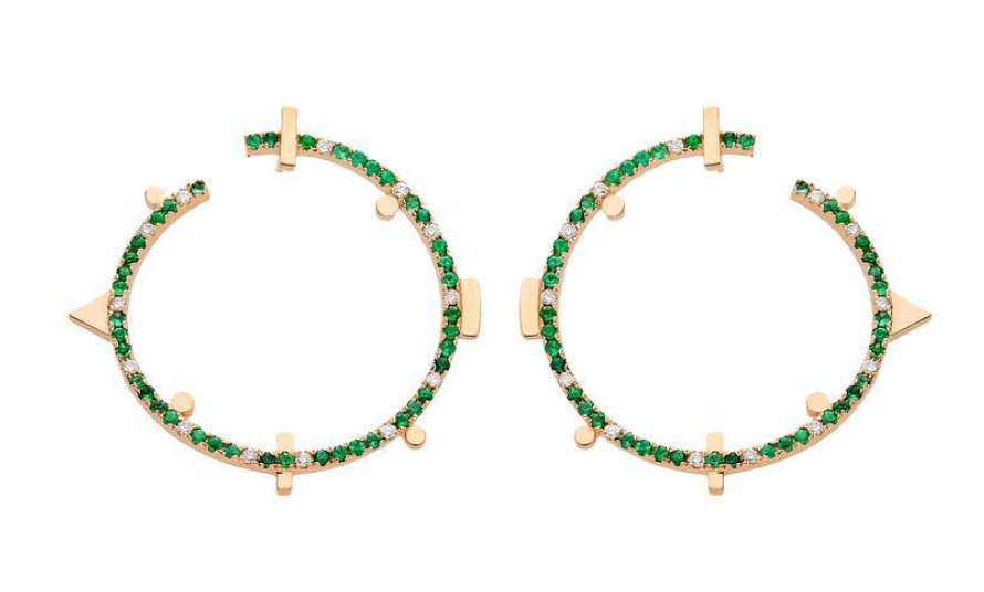 Spiral Hoops - thegreatputonmvSpiral HoopsSpiral HoopsSpiral HoopsEarringsHarikathegreatputonmvHE72e14K rose gold White diamond: .42CT Emerald: .88CT 3CM78227079