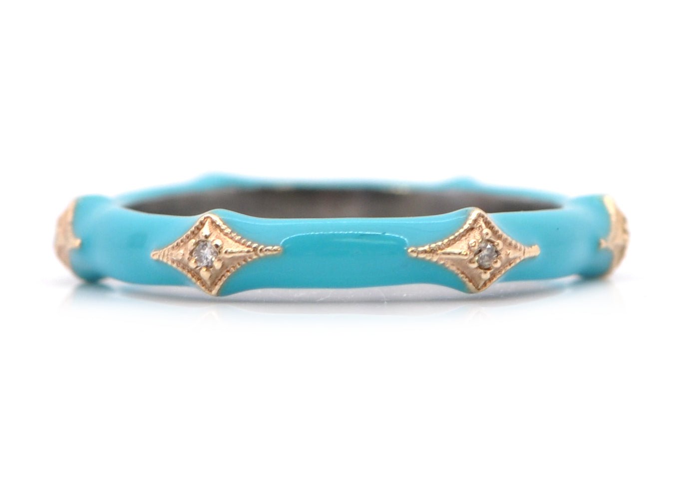 Turquoise Enamel Crivelli Stack Band Ring - thegreatputonmvTurquoise Enamel Crivelli Stack Band RingTurquoise Enamel Crivelli Stack Band RingTurquoise Enamel Crivelli Stack Band RingRingsArmentathegreatputonmv1621914K Rose Gold and Sterling Silver Crivelli Stack Ring in Turquoise Enamel with Champagne Diamonds (0.04 TCW)6.564475015
