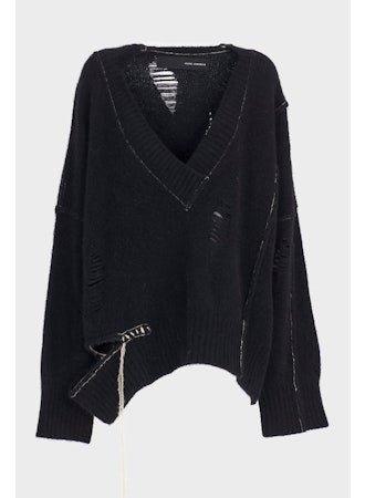 Yak Oversized Side Opening V - Neck Sweater - thegreatputonmvYak Oversized Side Opening V - Neck SweaterYak Oversized Side Opening V - Neck SweaterYak Oversized Side Opening V - Neck SweaterISABEL BENENATOthegreatputonmvDK21F25Yak Oversized Side Opening V - Neck SweaterSBlack