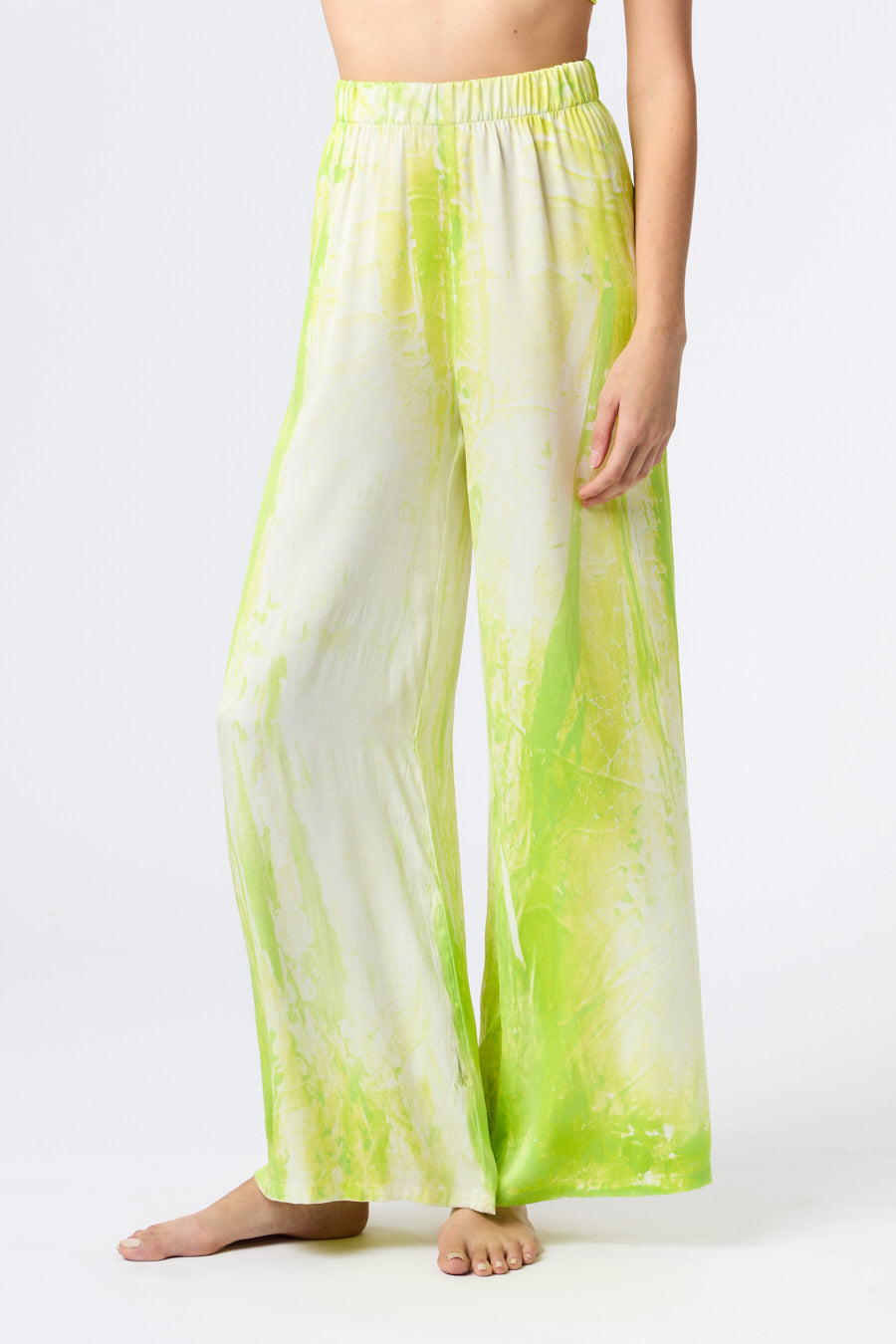 Marmo Effect Silk Palazzo Pant