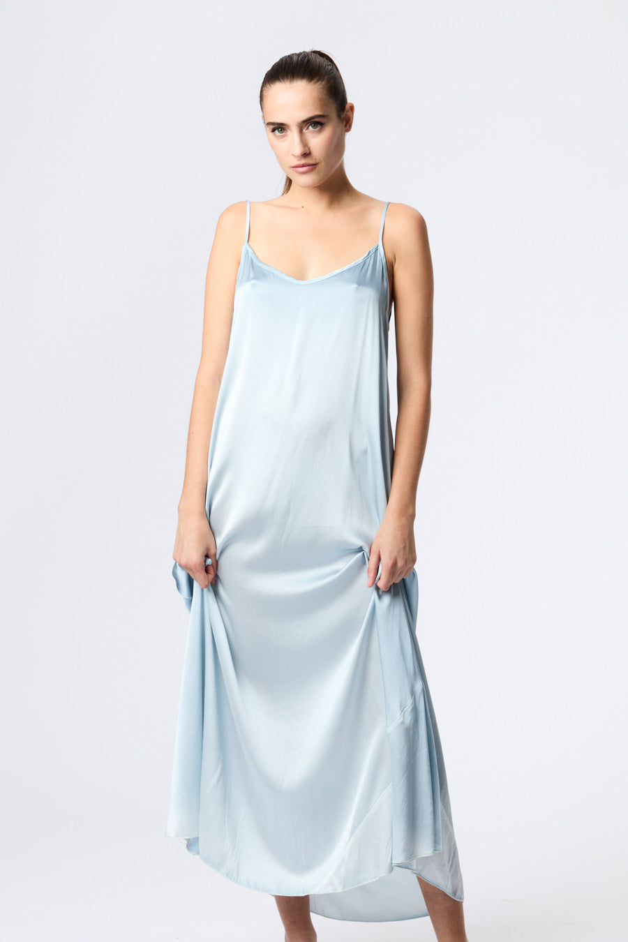 Hand Painted Long Silk Dress