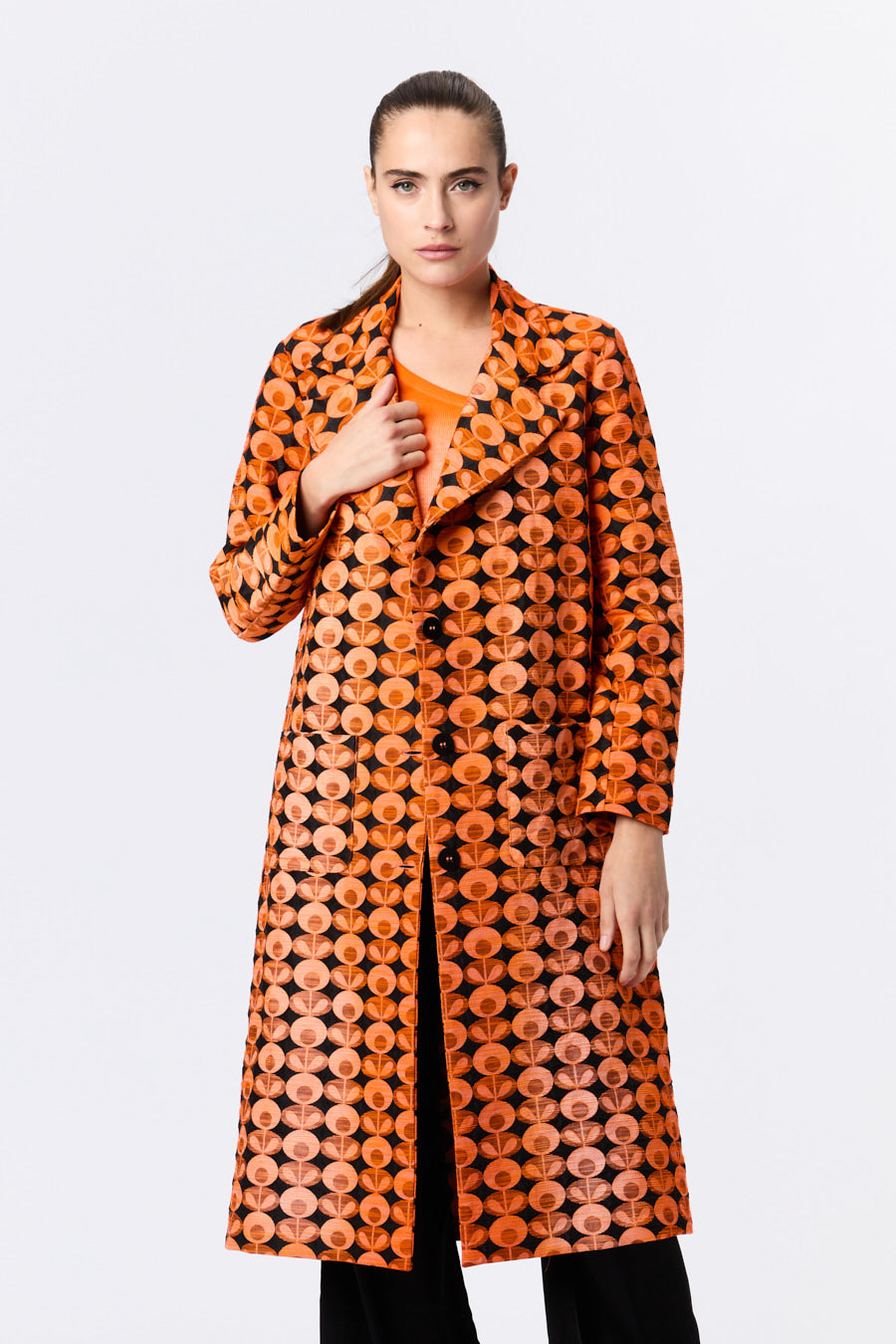 70s Jacquard Rever Coat