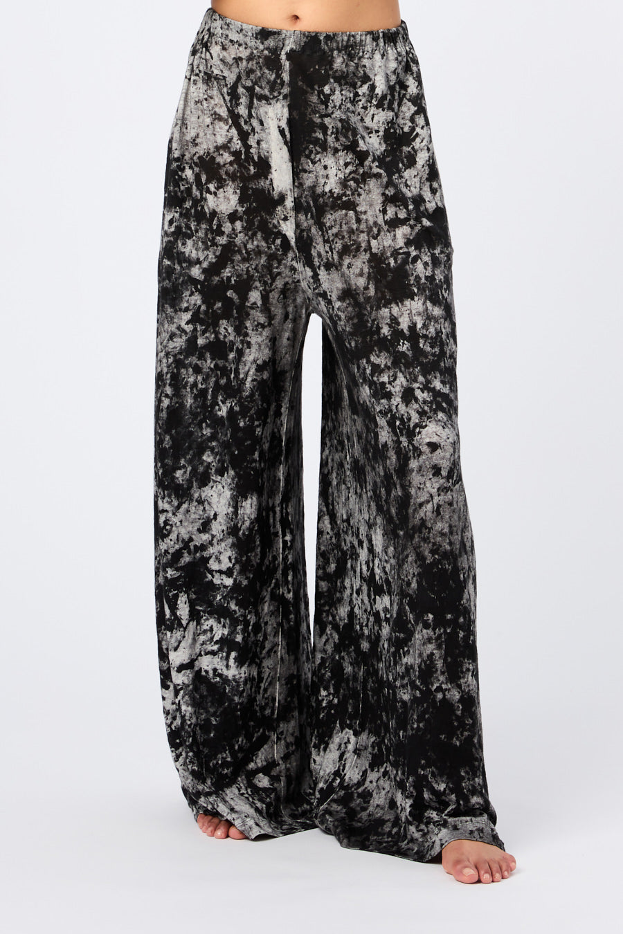 Linen Dark Camouflage Palazzo Pants