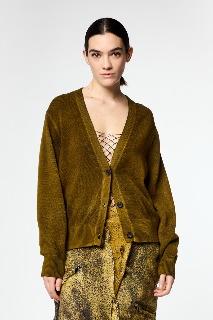 V Neck Boxy Cardigan