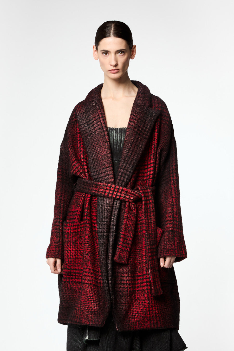 Prince of Wales Check Over Coat with Shadows