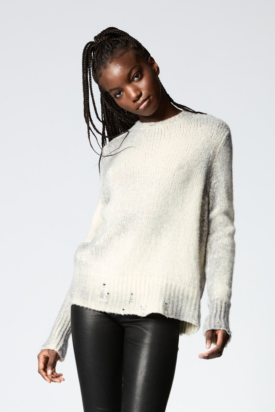 PRE ORDER - MARMO EFFECT ROUND NECK PULLOVER WITH DESTROYED EDGES - thegreatputonmvPRE ORDER - MARMO EFFECT ROUND NECK PULLOVER WITH DESTROYED EDGESPRE ORDER - MARMO EFFECT ROUND NECK PULLOVER WITH DESTROYED EDGESPRE ORDER - MARMO EFFECT ROUND NECK PULLOVER WITH DESTROYED EDGESSweaterAvant Toithegreatputonmv224WD1470CSGV-MMATERIALS knit: 72% CASHMERE 14% EXTRAFINE MERINOS WOOL 14% SILK COUNTRY OF ORIGIN ITALY COLLECTION Avant toi black Pre CollectionV00997 GHIACCIOS92572700