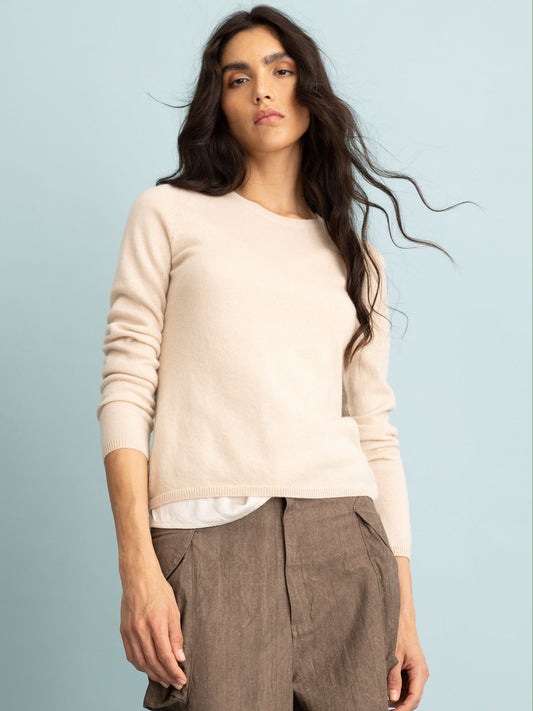 SINGLE-KNIT ROUND NECK SWEATER