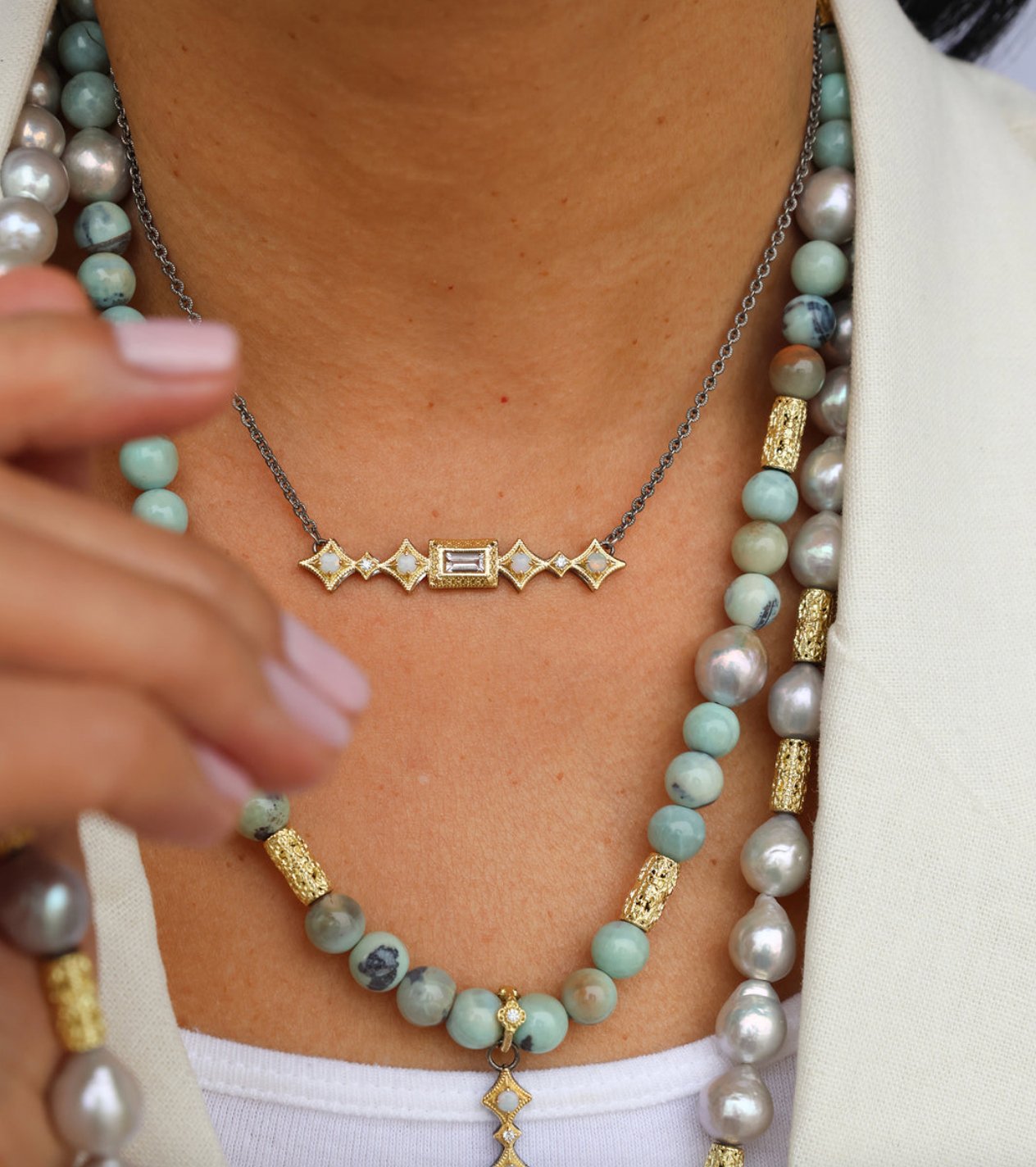 18" Crivelli Opal Baguette Morganite Necklace - thegreatputonmv18" Crivelli Opal Baguette Morganite Necklace18" Crivelli Opal Baguette Morganite Necklace18" Crivelli Opal Baguette Morganite NecklaceNecklaceArmentathegreatputonmv2054818" Crivelli Opal Baguette Morganite Necklace52929671