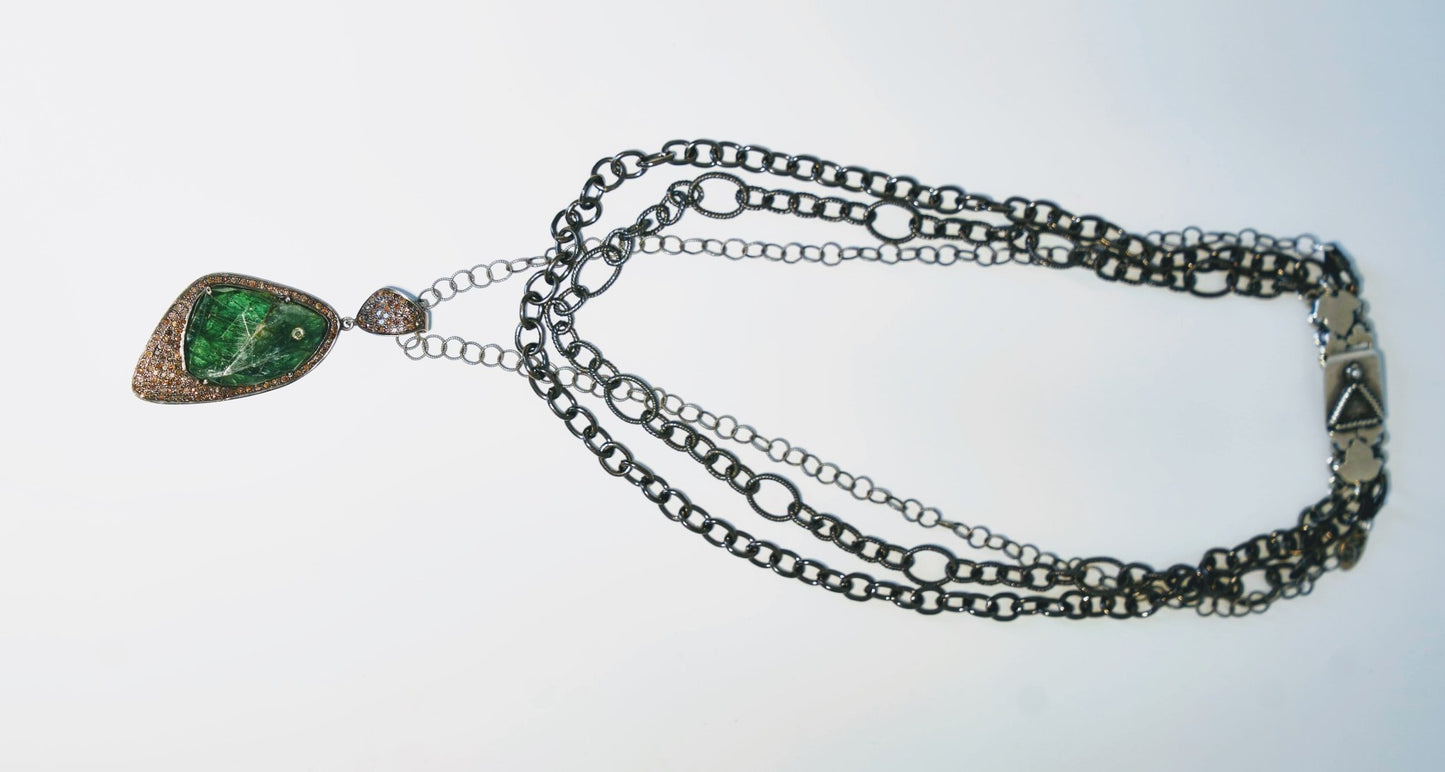 Abstract Emerald and Pave' Diamond Pendant on 3 Gradated Rhodium Chains 17" - 19" - thegreatputonmvAbstract Emerald and Pave' Diamond Pendant on 3 Gradated Rhodium Chains 17" - 19"Abstract Emerald and Pave' Diamond Pendant on 3 Gradated Rhodium Chains 17" - 19"Abstract Emerald and Pave' Diamond Pendant on 3 Gradated Rhodium Chains 17" - 19"NecklaceSafia DaythegreatputonmvAbstract Emerald and Pave' Diamond Pendant on 3 Gradated Rhodium Chains 17" - 19"63579271