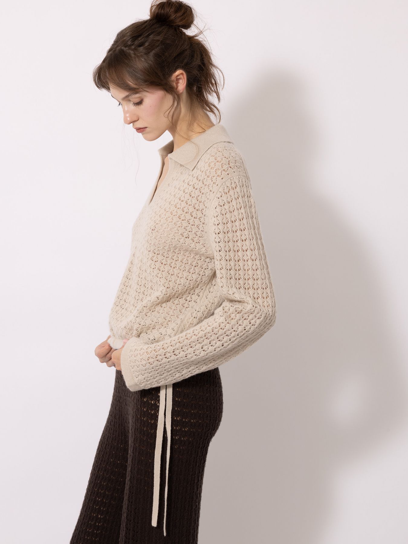 Ajour Polo Pullover - thegreatputonmvAjour Polo PulloverAjour Polo PulloverAjour Polo PulloverSWEATERFTC CASHMEREthegreatputonmv10200-0620Ajour Polo PulloverXS8181 Safari Sand06826780