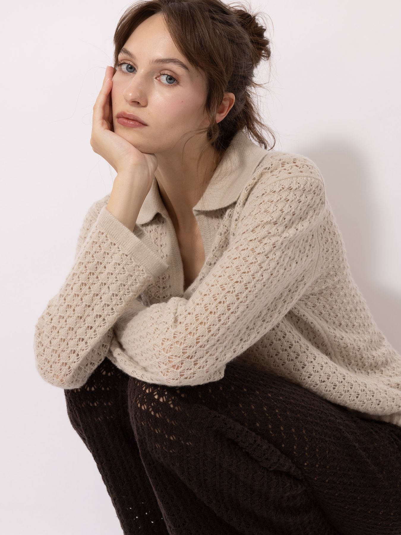 Ajour Polo Pullover - thegreatputonmvAjour Polo PulloverAjour Polo PulloverAjour Polo PulloverSWEATERFTC CASHMEREthegreatputonmv10200-0620Ajour Polo PulloverXS8181 Safari Sand06826780