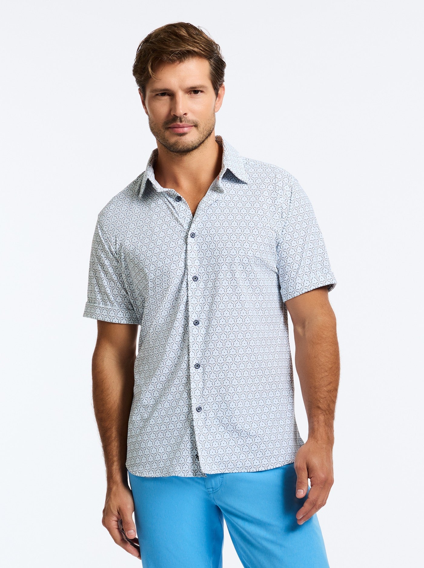 Robert Graham Men's Orting Short Sleeve Shirt - Cotton Woven Button-Down With Floral Print