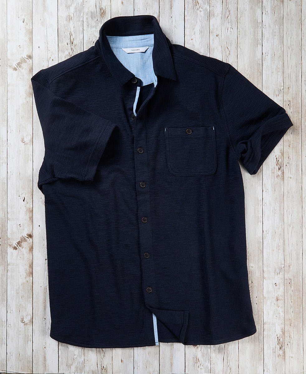 Button Front With Contrast Indigo Trims - thegreatputonmvButton Front With Contrast Indigo TrimsButton Front With Contrast Indigo TrimsButton Front With Contrast Indigo TrimsT - SHIRTNICOBYthegreatputonmvNC26S16315Button Front With Contrast Indigo TrimsMNAVY