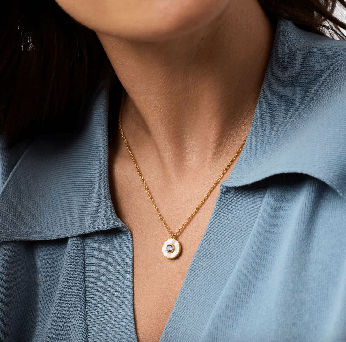 Colette Circle Delicate Necklace - thegreatputonmvColette Circle Delicate NecklaceColette Circle Delicate NecklaceColette Circle Delicate NecklaceNecklaceJulie VosthegreatputonmvN600GCA00Colette Circle Delicate Necklaceiridescent - chalcedony - blue