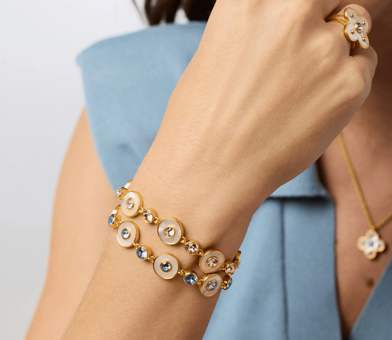 Colette Tennis Bracelet - thegreatputonmvColette Tennis BraceletColette Tennis BraceletColette Tennis BraceletBraceletJulie VosthegreatputonmvBL262GCH00Colette Tennis Braceletiridescent - champagne
