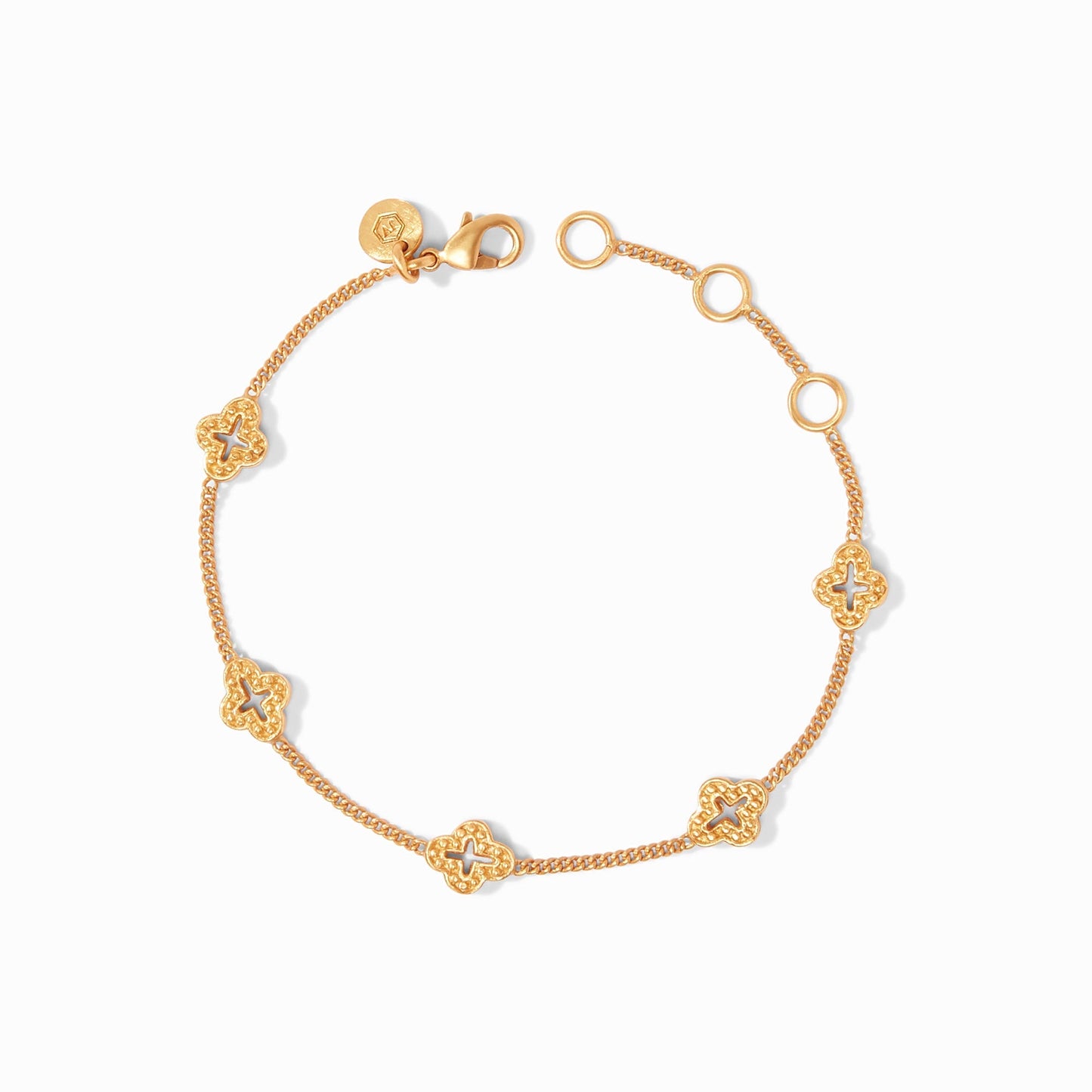 Florentine Delicate Bracelet - thegreatputonmvFlorentine Delicate BraceletFlorentine Delicate BraceletFlorentine Delicate BraceletBraceletJulie VosthegreatputonmvBL147G00Petite quatrefoil stations on a slender chain.GoldOS008319