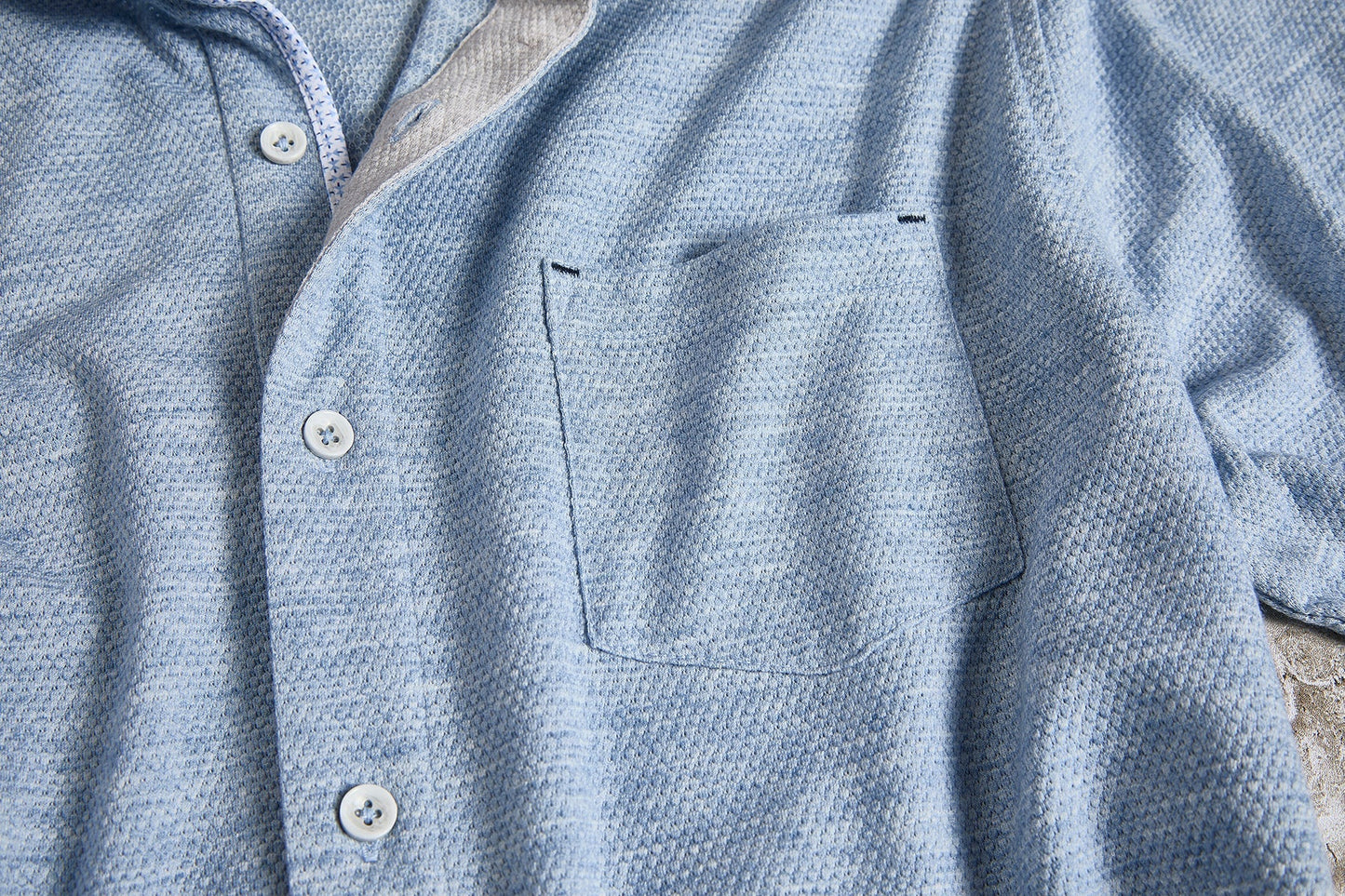 Honeycomb Knit Button Front Shirt - thegreatputonmvHoneycomb Knit Button Front ShirtHoneycomb Knit Button Front ShirtHoneycomb Knit Button Front ShirtT - SHIRTNICOBYthegreatputonmvNC26S45412Honeycomb Knit Button Front ShirtMSky