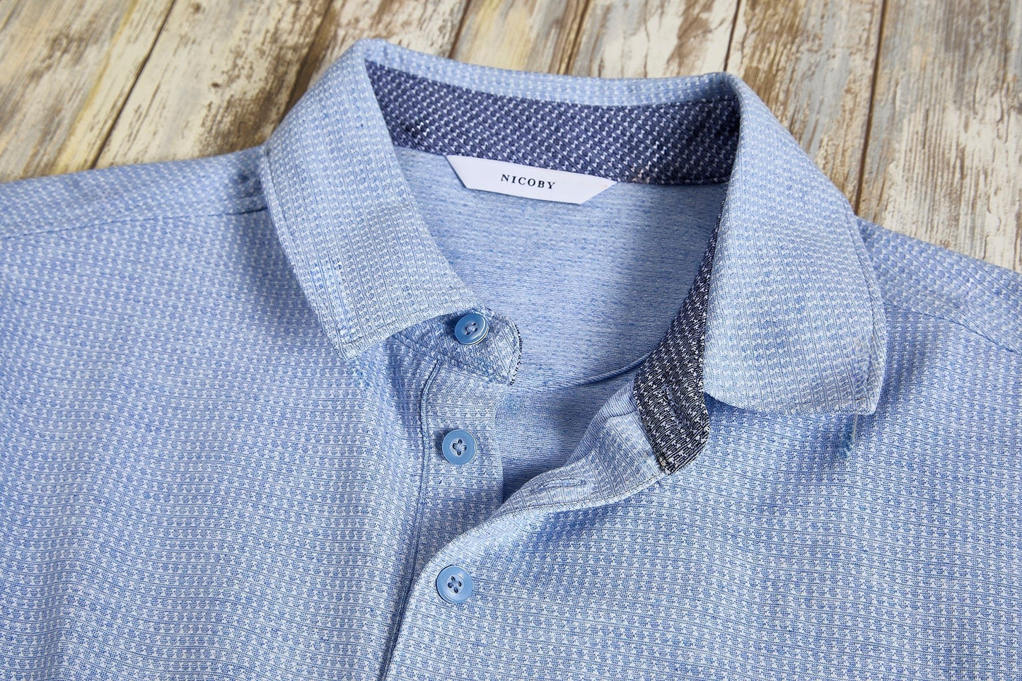 Jacquard Pattern Polo - thegreatputonmvJacquard Pattern PoloJacquard Pattern PoloJacquard Pattern PoloT - SHIRTNICOBYthegreatputonmvNC26S09308Jacquard Pattern PoloMBlue