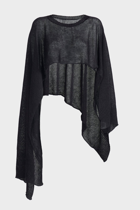 Linen Asymmetrical Cape - thegreatputonmvLinen Asymmetrical CapeLinen Asymmetrical CapeLinen Asymmetrical CapeWOMEN'S TOPSISABEL BENENATOthegreatputonmvDK63S24Linen Asymmetrical CapeBLACK 01OS