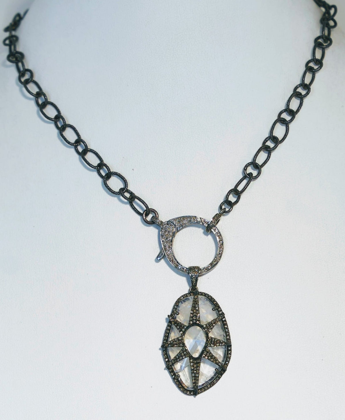 Moonstone and Diamond Open Star on Rhodium Chain 18" - thegreatputonmvMoonstone and Diamond Open Star on Rhodium Chain 18"Moonstone and Diamond Open Star on Rhodium Chain 18"Moonstone and Diamond Open Star on Rhodium Chain 18"NecklaceSafia DaythegreatputonmvMoonstone and Diamond Open Star on Rhodium Chain 18"65250439