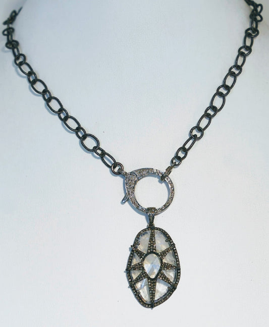 Moonstone and Diamond Open Star on Rhodium Chain 18" - thegreatputonmvMoonstone and Diamond Open Star on Rhodium Chain 18"Moonstone and Diamond Open Star on Rhodium Chain 18"Moonstone and Diamond Open Star on Rhodium Chain 18"NecklaceSafia DaythegreatputonmvMoonstone and Diamond Open Star on Rhodium Chain 18"65250439