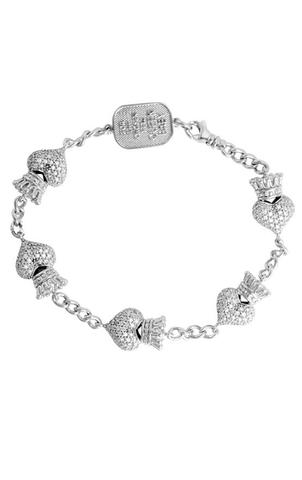 Pave CZ Heart Bracelet - thegreatputonmvPave CZ Heart BraceletPave CZ Heart BraceletPave CZ Heart BraceletBraceletKing BabythegreatputonmvQ42 - 9166 - 7.5Pave white CZ .925 sterling silver Hearts measure Height: 2/3'' Width: 1/3'' Depth: 1/4'' Handmade In USA61493383