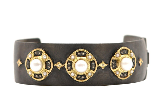 Pearl and Diamond Wide Kick Cuff Bracelet - thegreatputonmvPearl and Diamond Wide Kick Cuff BraceletPearl and Diamond Wide Kick Cuff BraceletPearl and Diamond Wide Kick Cuff BraceletBraceletsArmentathegreatputonmvPearl and Diamond Wide Kick Cuff Bracelet64687495