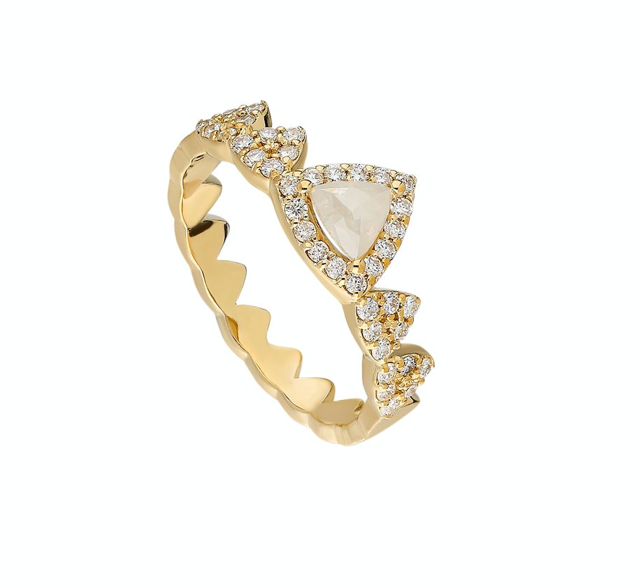 Ring - thegreatputonmvRingRingRingRingsHarikathegreatputonmvHR13314K Yellow gold ring Rose - cut diamond: .40CT White diamond: .34CT Size: 7 Made in Turkey53345159