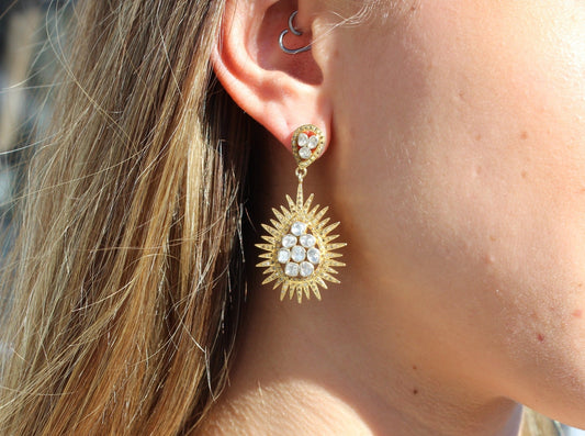 Tear Drop Spike Earrings - thegreatputonmvTear Drop Spike EarringsTear Drop Spike EarringsTear Drop Spike EarringsEarringsGristhegreatputonmvE359Gold and rose cut diamond tear drop with spiked edge earrings Sourced in India53256583