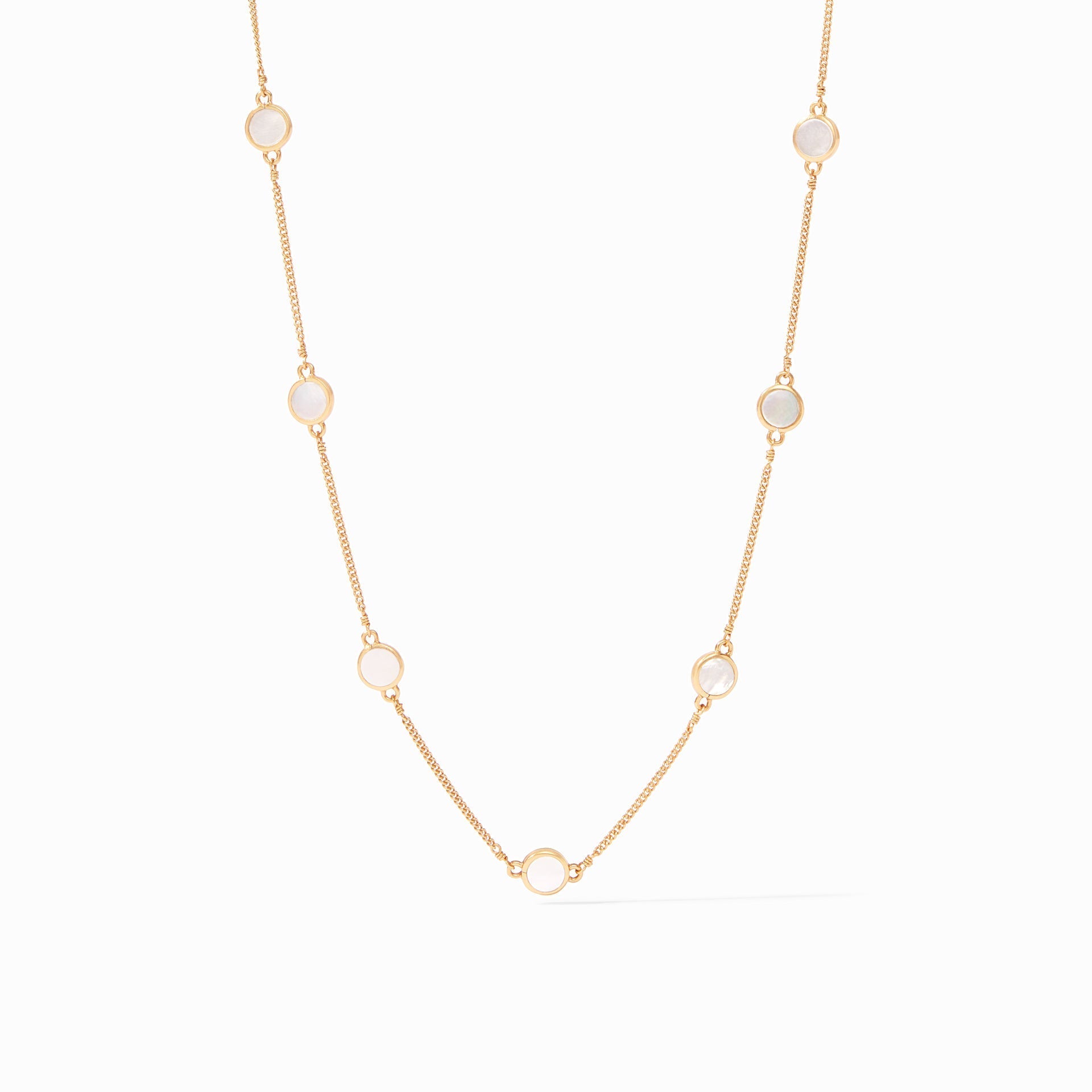 Valencia Delicate Station Necklace - thegreatputonmvValencia Delicate Station NecklaceValencia Delicate Station NecklaceValencia Delicate Station NecklaceNecklacesJulie VosthegreatputonmvN287GMPL00Nine delicate mother of pearl stations on a fine chain.Gold - Mother of PearlOS30630535